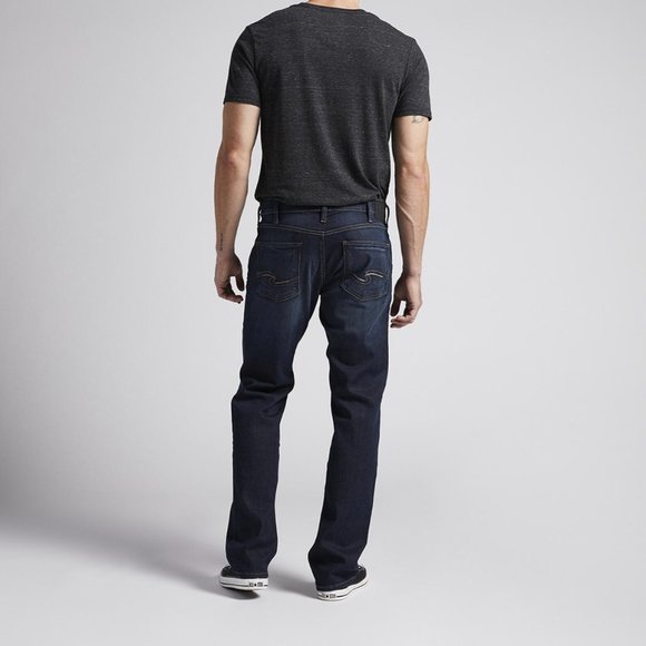 Men's Silver Allan Slim Fit Straight Leg Jeans - Picture 2 of 3